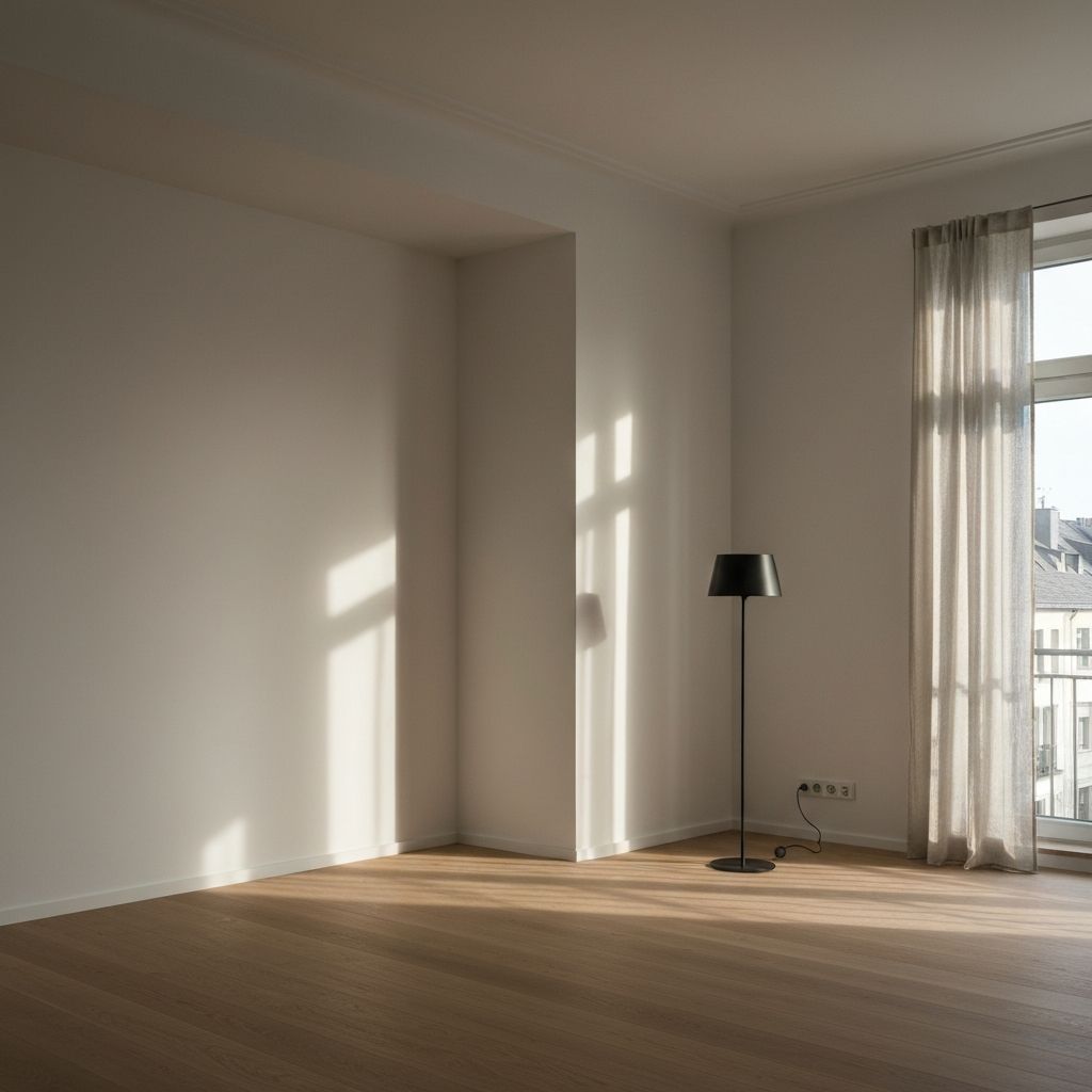 Renovierter heller Wohnraum mit Eichenparkett
